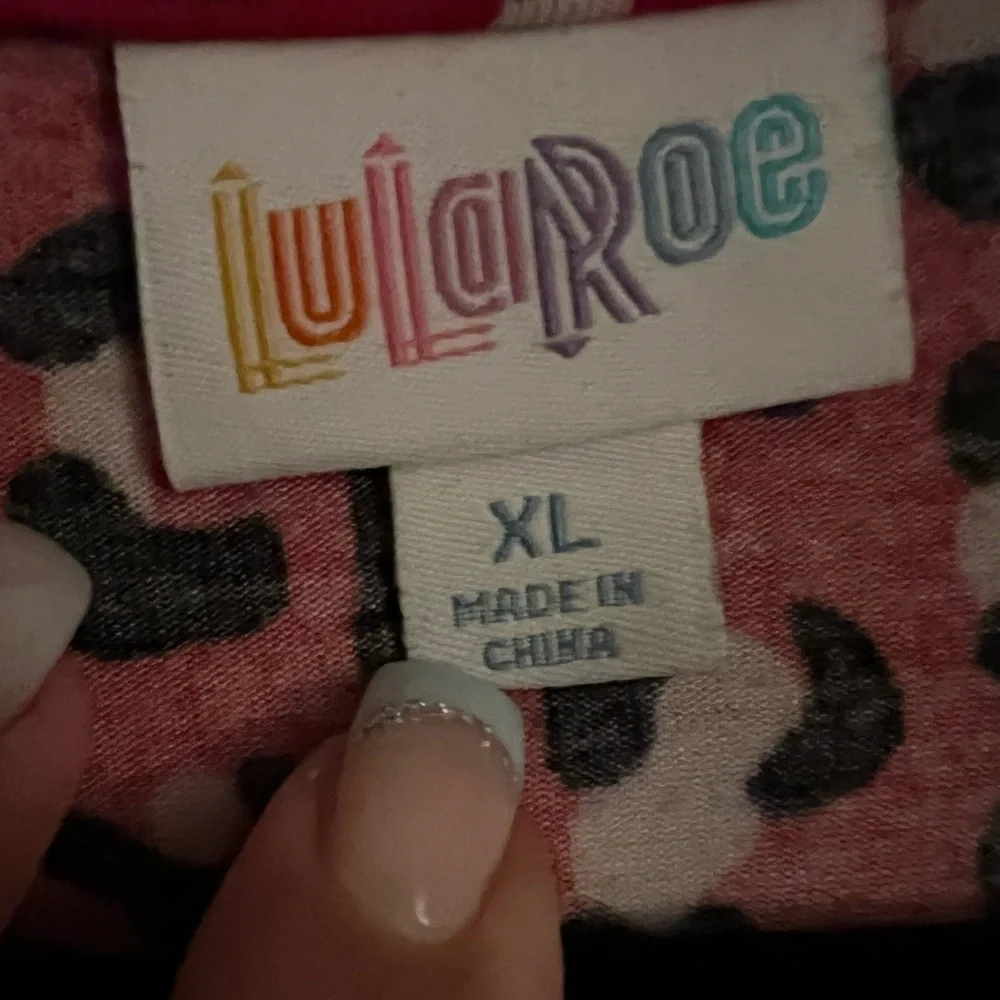 LuLaRoe Pink and Black Leopard Print Wrap Dress - Picture 2 of 2